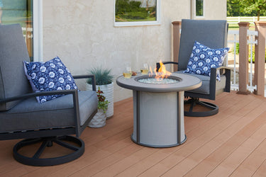 Grey Stonefire Round Gas Fire Pit TableSF-32-GRY-K